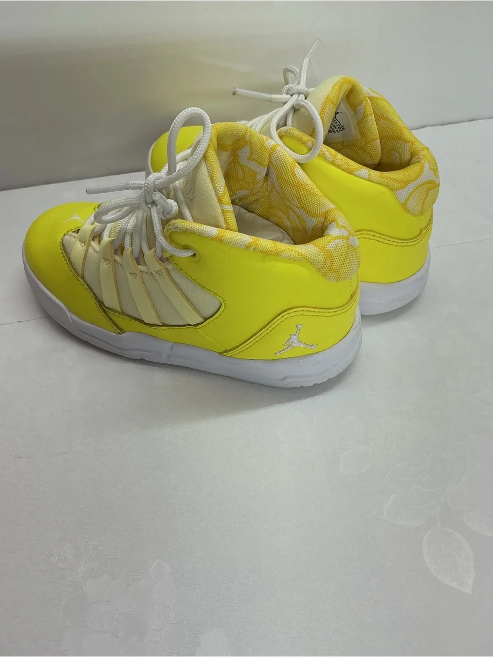 Jordan Kids Yellow High-Top Sneakers with White Sole